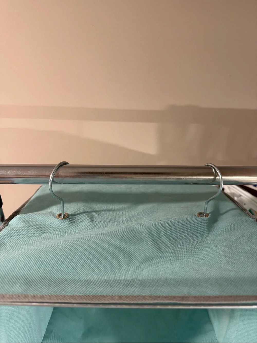 Fabric Hanging Organizer - Teal Over-the-Rod Storage